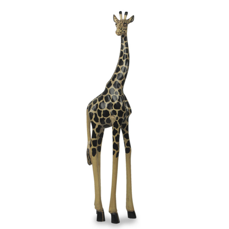 Bloomsbury Market Youngberg Hand Carved and Painted Wood Tall Giraffe